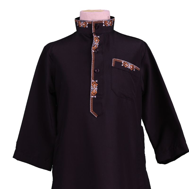 Ramadan Eid Muslim Kids Kirjontaviitta Jubba Thobe Islamilainen Arab Pojat Kaftan Lapset Abaya Perinteiset Vaatteet Turkki_voghion.com
