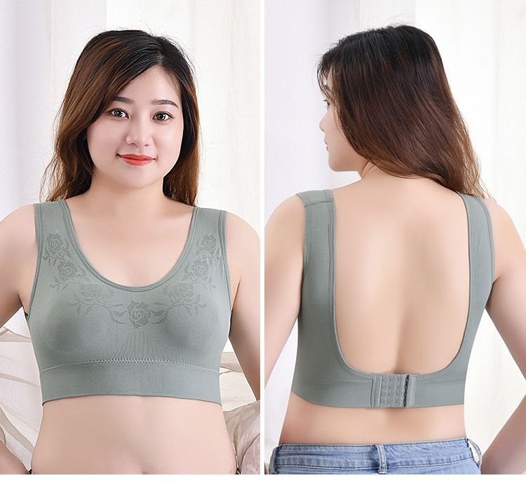 Lingerie pour maman, grande taille pour femme, sport, beau dos, personnes d'âge moyen et âgées, sans anneau en acier, style gilet_voghion.com