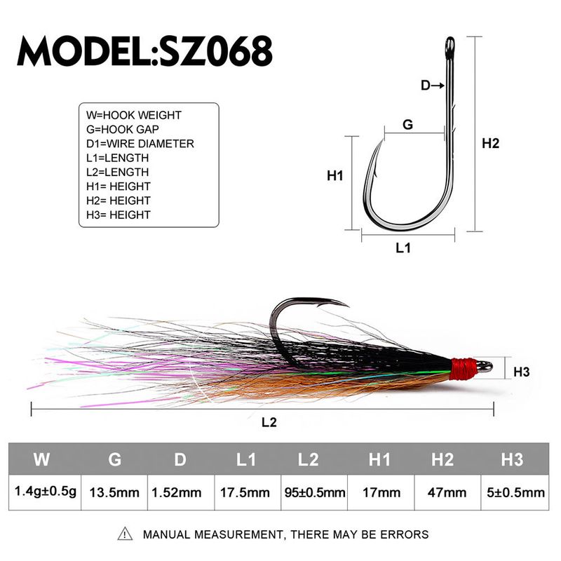 Bionic Lure Anchor Feather Hair Tying Single Barbed Fish Hook Gear Accessoires Vissen_voghion.com