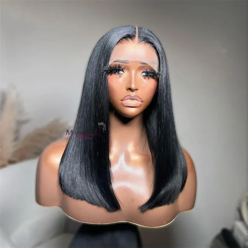 Sjokoladebrun Bob Lace Frontal Parykk Ekte Hår Malaysisk Remy_voghion.com