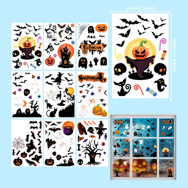 Ove Halloween tök kis ördög kétoldalas matrica ADJ1013 elektrosztatikus anyag fekete fal_voghion.com