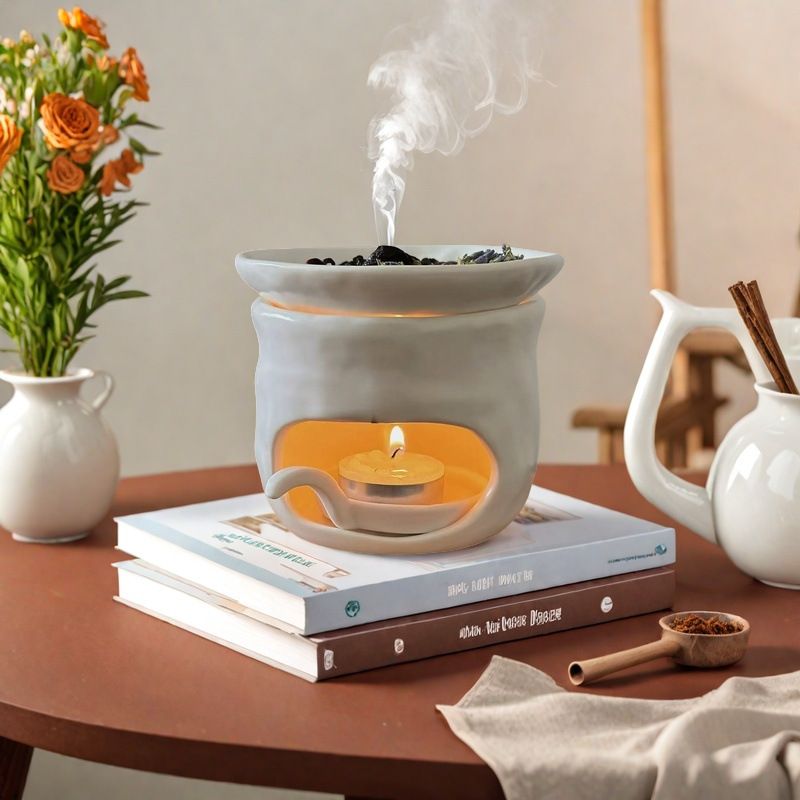 Keramischer Ölbrenner, Palo-Santo-Duftbrenner, Duftdiffusor, Aromatherapie-Öldiffusor, Wachsschmelzbrenner, Kerzenhalter_voghion.com