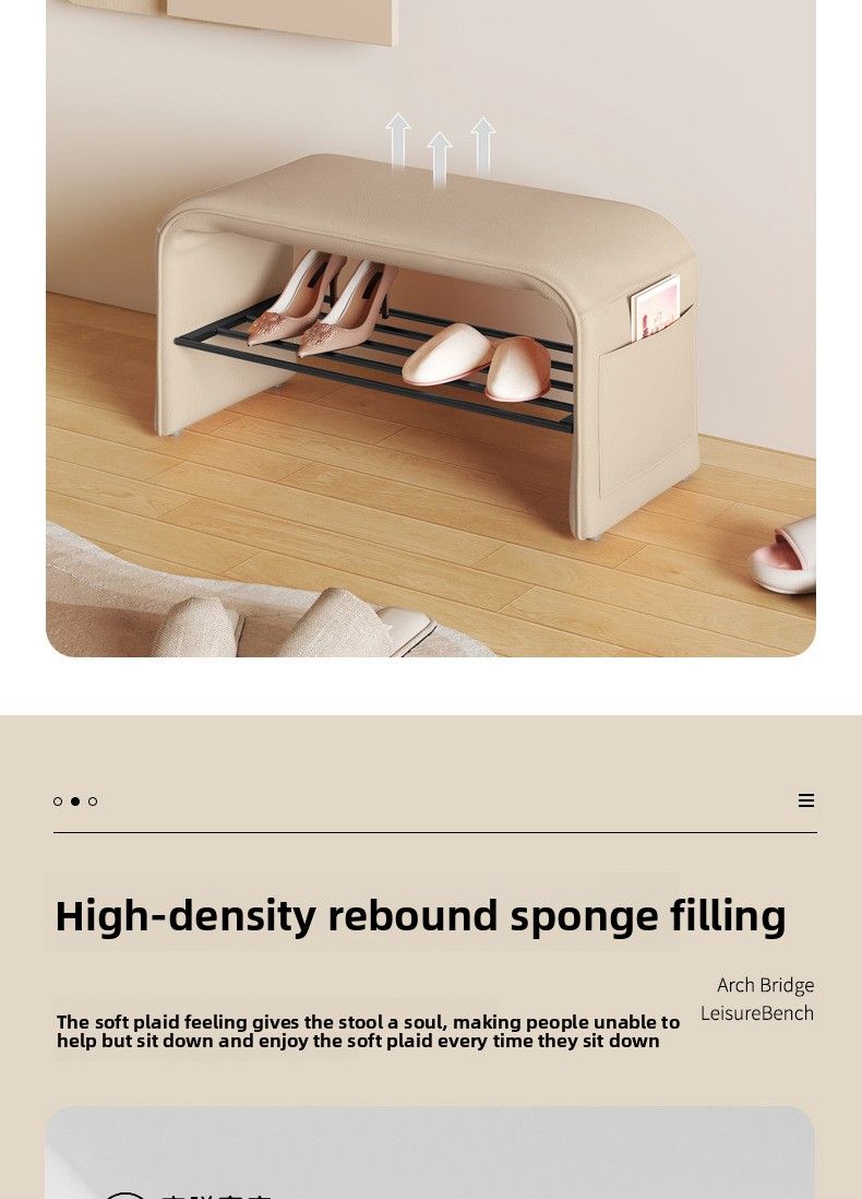 Home Changing Simple Living Storage Entrance Soft Cushion Shoe Rack Dressing Room Sofa Stool_voghion.com