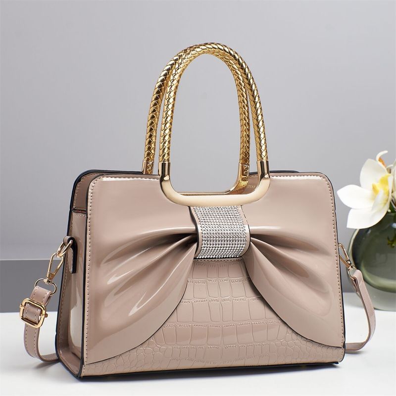 Elegant Women's Shoulder Bag - Soft PU Tote With Zipper Closure, Spacious Interior & Stylish Bow Detail, (Multiple Colors Available)_voghion.com