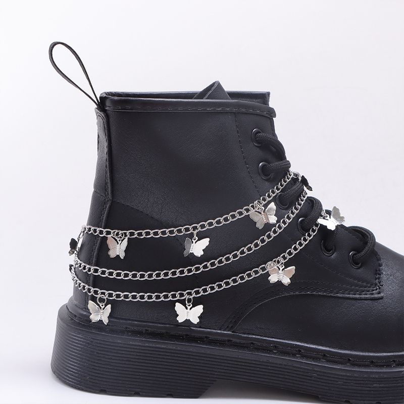 Butterfly Pendant Multi-layer Metal Chain Versatile Fashion Martin Boots Shoe Accessories Personalized Trend_voghion.com