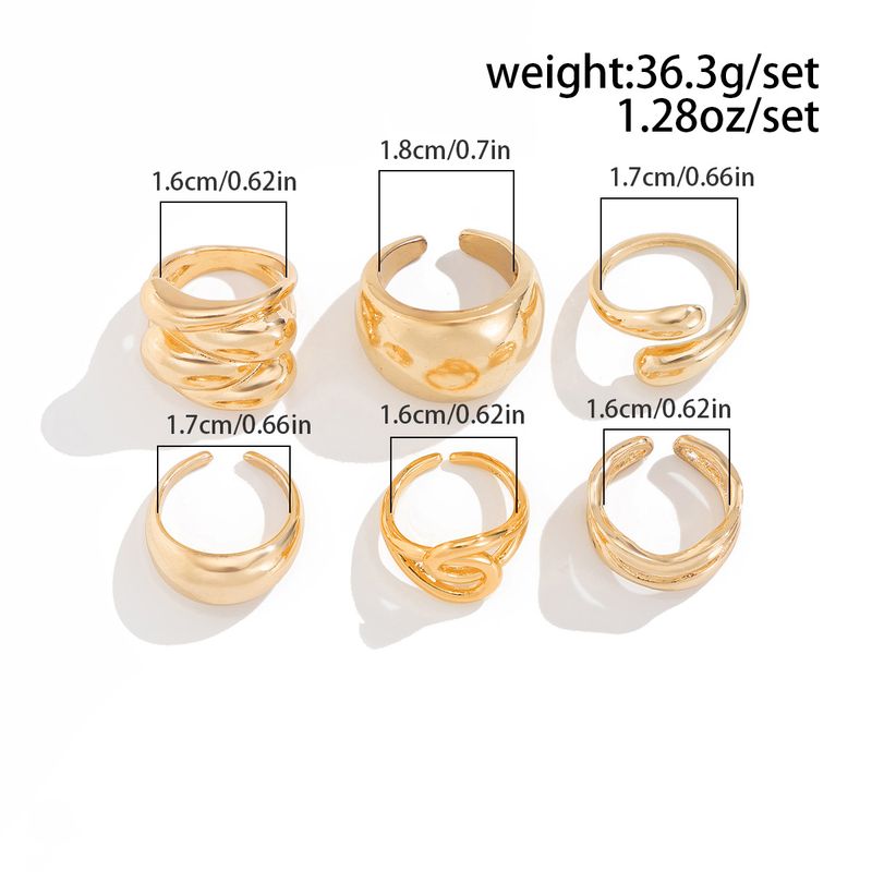 ins liquido linea geometrica anello aperto nicchia design irregolare lava anello mano gioielli donna_voghion.com