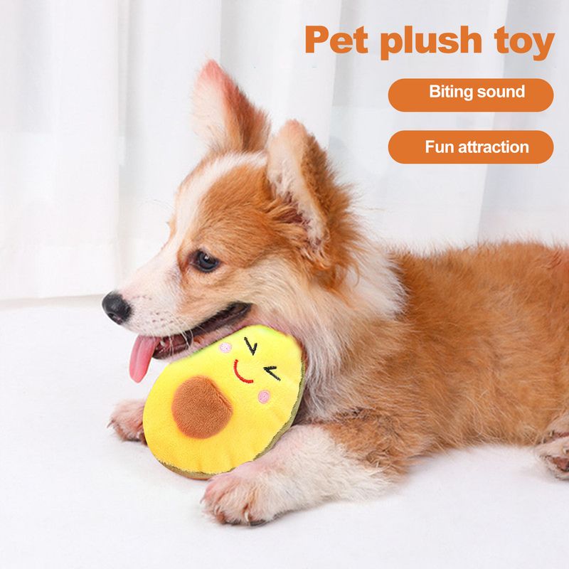Guangying Dog Molar Toy Bittålig Mjuk Bekväm Söt Avokado Form Sällskapsdjur Hund Tuggande Ljud Leksak Djurtillbehör_voghion.com