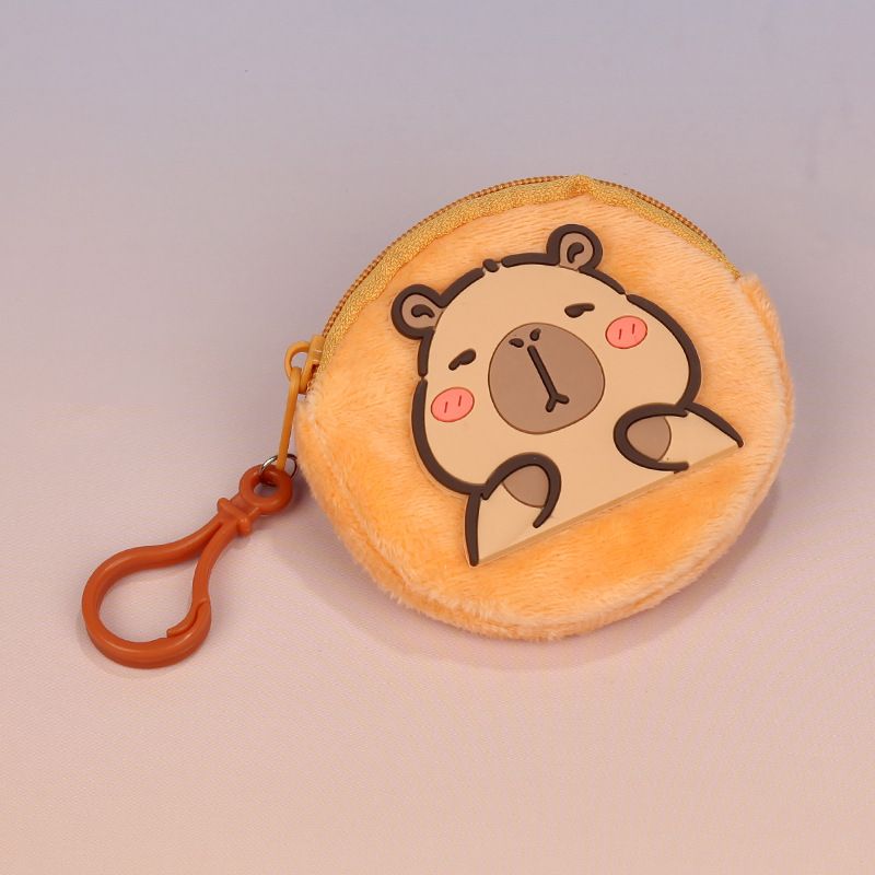 Porta-moedas de pelúcia com desenho animado, capa para fone de ouvido, porta-cartões, mini bolsa de armazenamento criativa Capivara, pingente_voghion.com