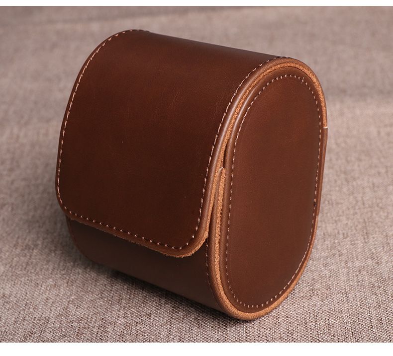 Horlogedoos van echt leer, opbergdoos voor een enkel/dubbel/drievoudig horloge, stofdichte, beschermende leren doos voor mechanisch horloge_voghion.com