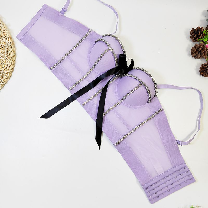 Women's Clothing Bowknot Diamond Body Shaping Hot Girl Tube Top Design Niche Nightclub Top Trendy Women Beaded Fishbone Bra_voghion.com