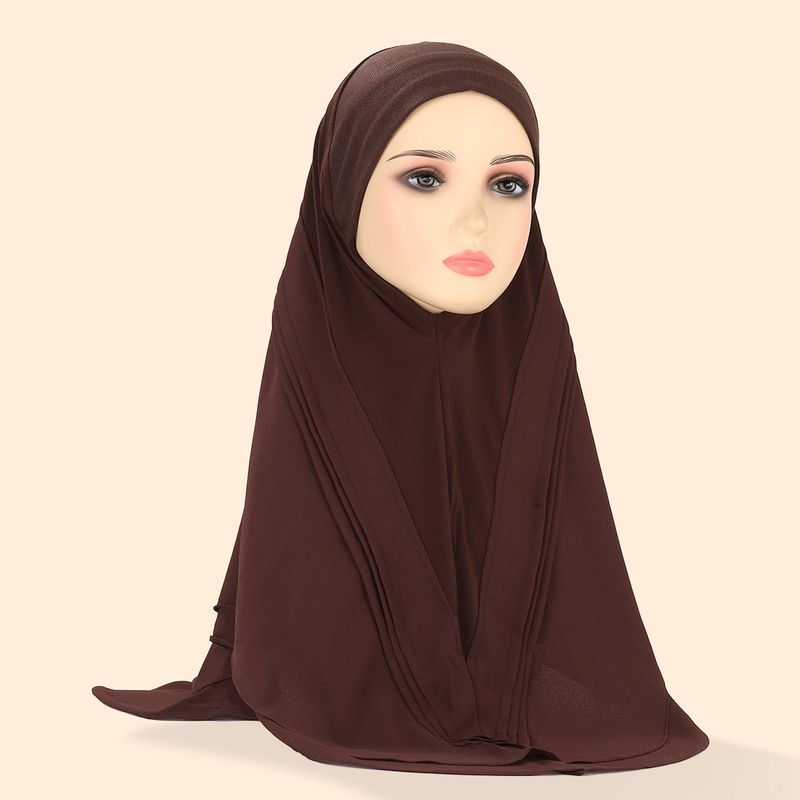 Lenço de cabeça plissado de camada dupla hijab feminino, chiffon de linho cristalino, três cores, chapéu feminino, xale confortável e respirável_voghion.com