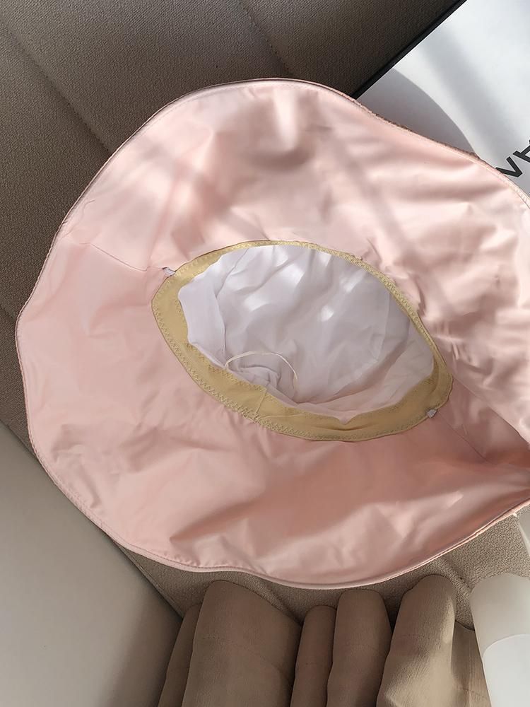 Big Eaves Plissee Bucket Hat Sommer UV-Schutz Sonnenschutz Faltbares Temperament Schnelltrocknender Beckenhut Damen_voghion.com