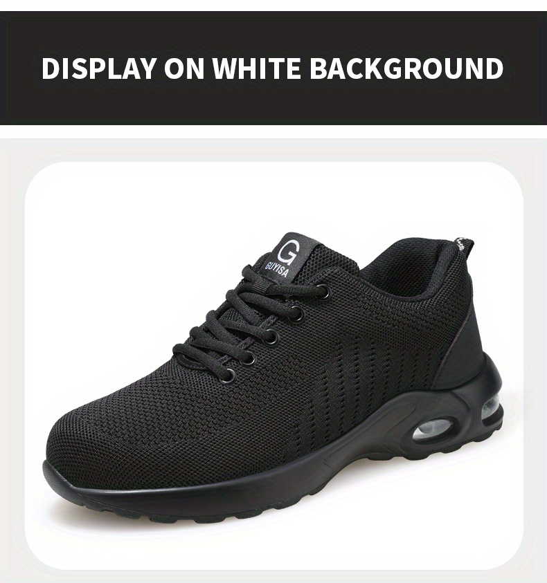 GUYISA Chaussures de sécurité pour hommes – Chaussures de travail antidérapantes à bout en acier avec coussin d'air respirant et confortables_voghion.com
