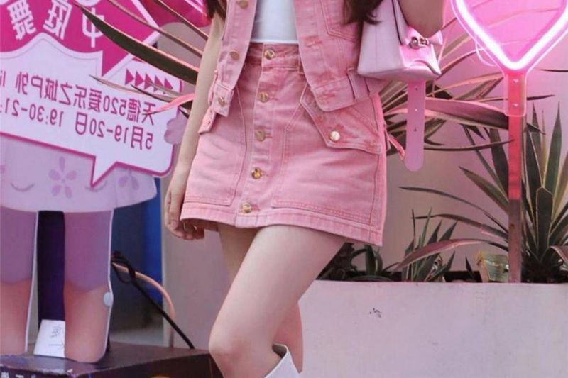 Xiaoxiangfeng Internet Celebrity Explosion Street Roze Jurk Kinderen Zomer 2023 Nieuwe Levendige En Speelse Tweedelige Set_voghion.com