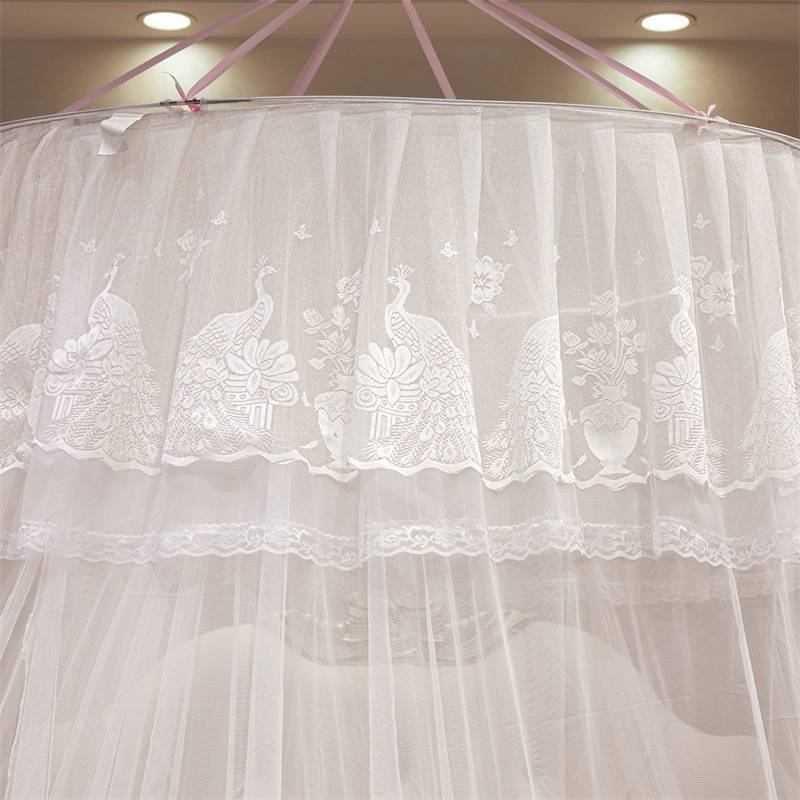 Round Canopy Mosquito Net For Single/Double Bed - Premium Dense Weave Hanging Princess Bed Canopy With 360° Protection_voghion.com