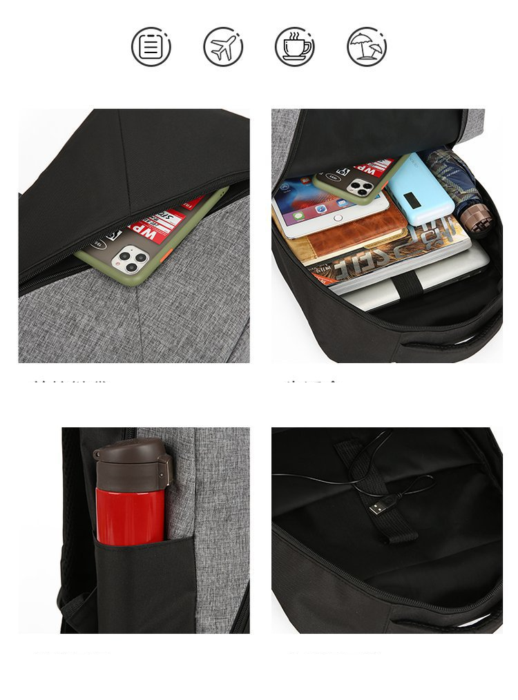 Men's Bag Set Three-piece Backpack Oxford Cloth Bag Multifunctional Computer Backpack Business Bag_voghion.com