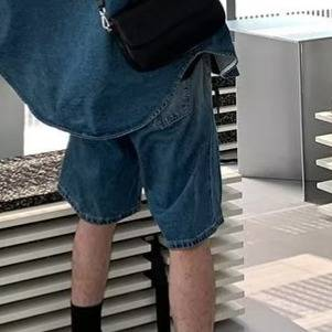 Retro Loose Fit Denim Shorts Men's Casual High Street Summer Shorts With Stretch Comfort_voghion.com