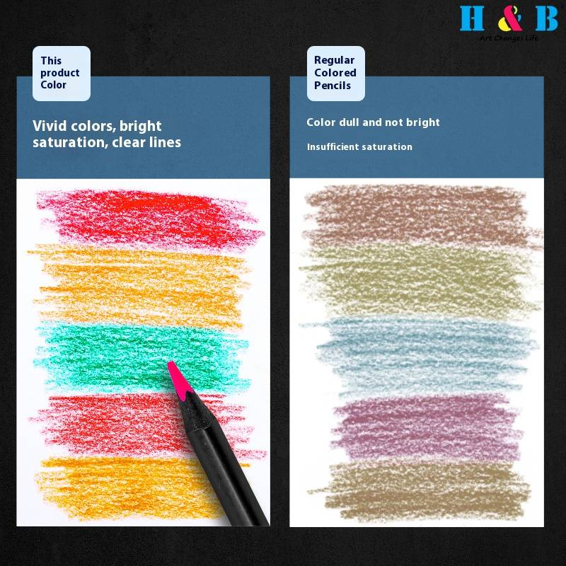 72-Color Premium Black Wood Oil-Based Colored Pencils Set For Professional Artists & Hobbyists - Thick 3.3mm Core, Vibrant Pigments, Ideal For Drawing_voghion.com