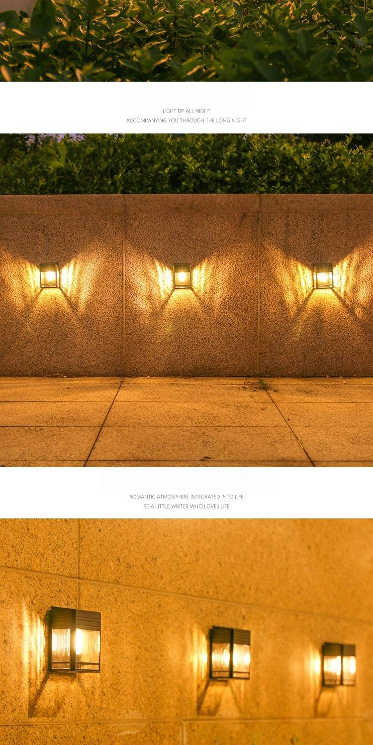 Applique solare da esterno per giardino con lampadine a LED calde, illuminazione impermeabile per vialetti, patio, cortile, recinzione - stile vintage_voghion.com