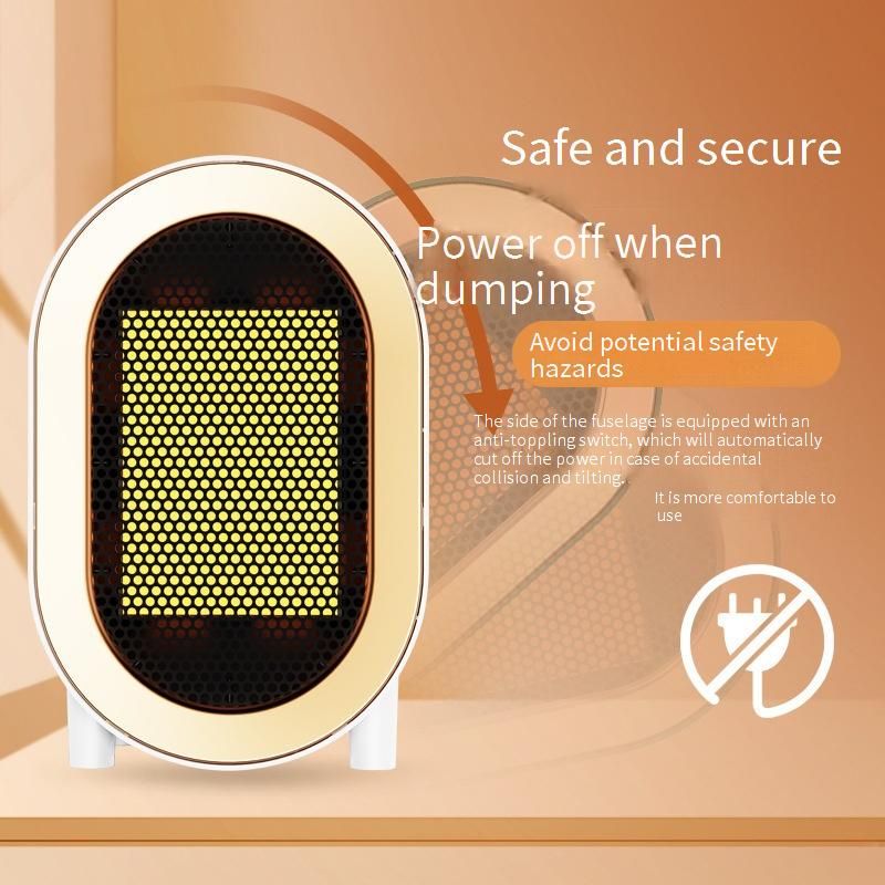 Compact Ceramic PTC Space Heater - 1200W Fast Heating, 2-Temperature Settings, Tip-Over Protection, Energy-Efficient Desktop Warmer_voghion.com