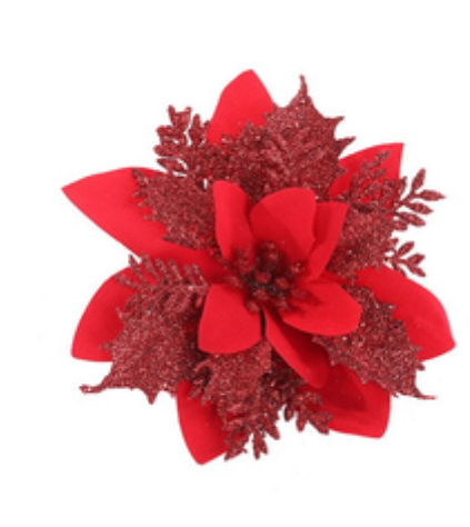 Décorations de Noël à paillettes en forme de fleur 3D ajourée de 15 cm, à saupoudrer soi-même, pour couronnes de sapin_voghion.com