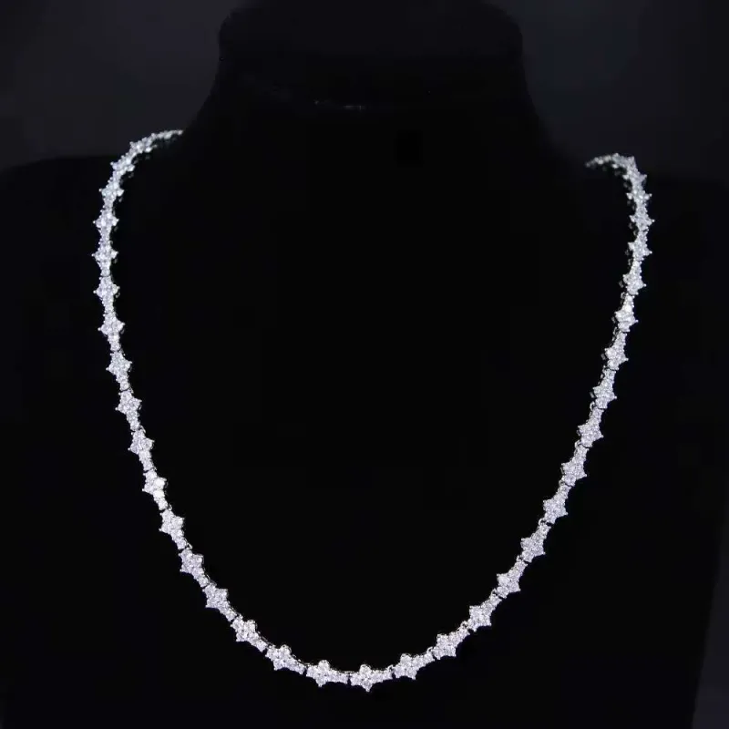 Special Design Hip Hop Cross ShapeTennis Sterling Sier Pass Dia Tester VVS Moissanite Tennis Chain Bracelet_voghion.com