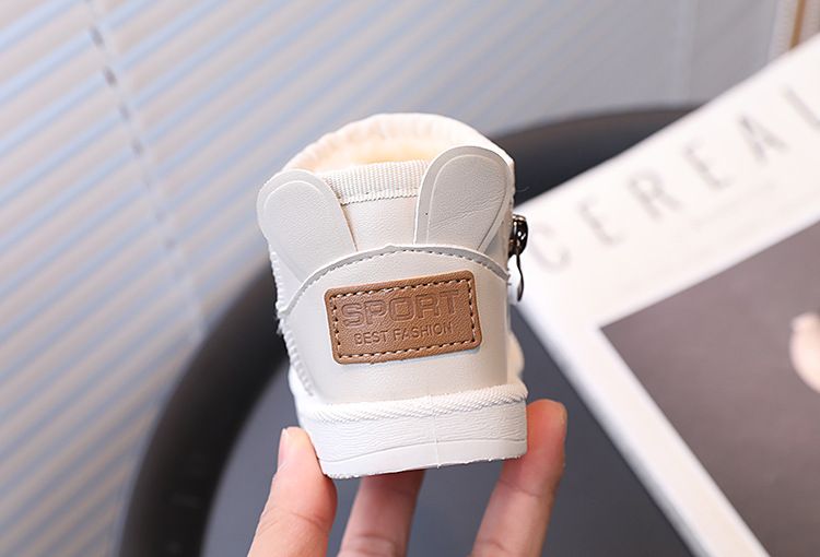 Kinder-Winterstiefel – Warme Baumwoll-Halbschuhe für Jungen und Mädchen (Schwarz/Weiß, Größen 17–28)_voghion.com