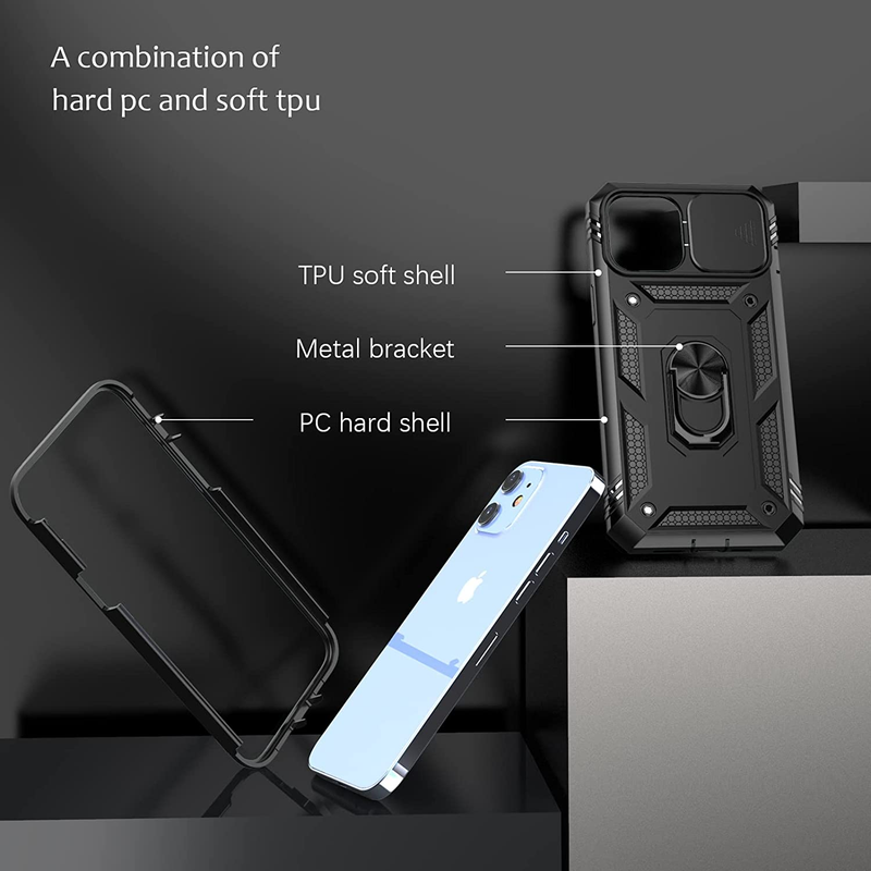 Coque pour iPhone 14 13 12 11 Pro Max X Max 8 Plus Coque robuste avec caméra Rotation à 360 degrés Béquille robuste Shockpro_voghion.com