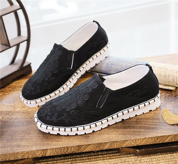 en Low Cut Round Head Casual Solid Color Embroidery Monk Shoes_voghion.com