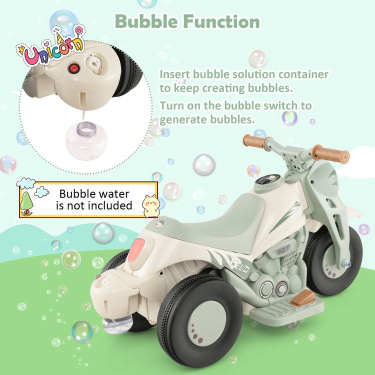6V Kids Electric Ride on Motorcycle with Bubble Maker and Music_voghion.com