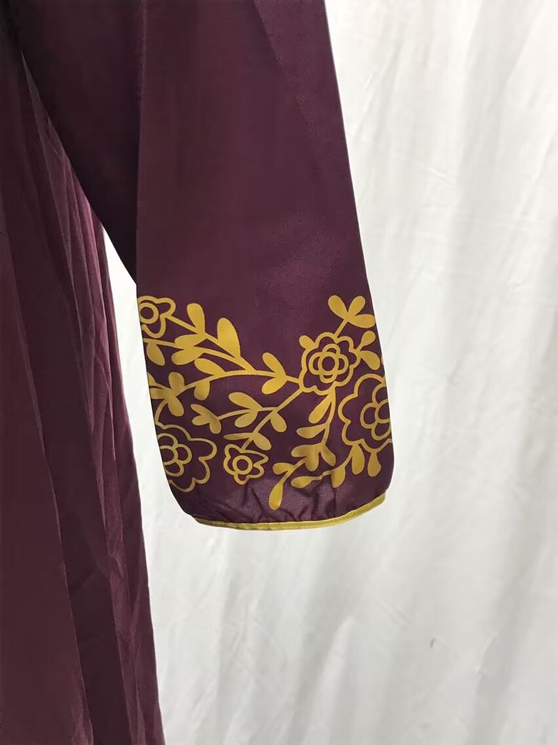 Muslim Abaya Islamic Clothing For Women Dubai Kaftan Robe Dress Turkish Abaya Printed Robes Long Dress Elbise Traditional Cloth_voghion.com