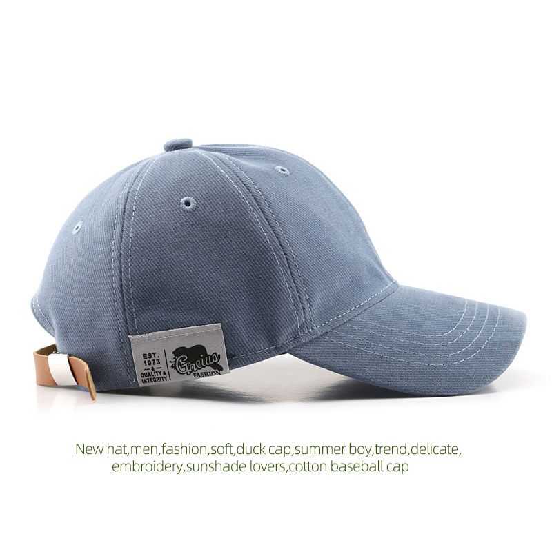Koreanesch Moudemark Sticker Baseball Hutt fir Männer a Fraen Koppel All-Match Fréijoers- a Summer Sonnenhut Retro Soft Top Pure Baumwoll Kappe_voghion.com