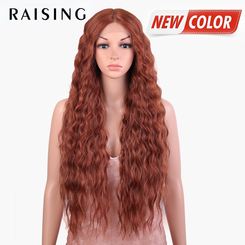 Rebecca Perücke vorne Spitze Hochtemperatur Seide Chemiefaser Kopfbedeckung langes lockiges Haar 30 Zoll Xuchang Perücke_voghion.com