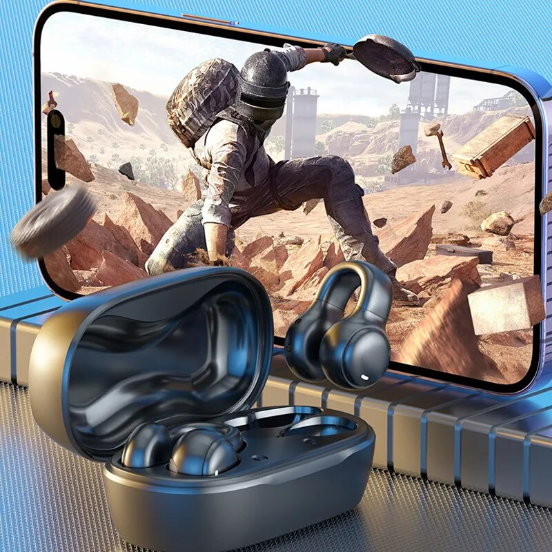 Cuffie wireless a conduzione ossea Cuffie da gioco Bluetooth 5.3 Auricolari sportivi con cancellazione del rumore per iPhone Xiaomi High_voghion.com