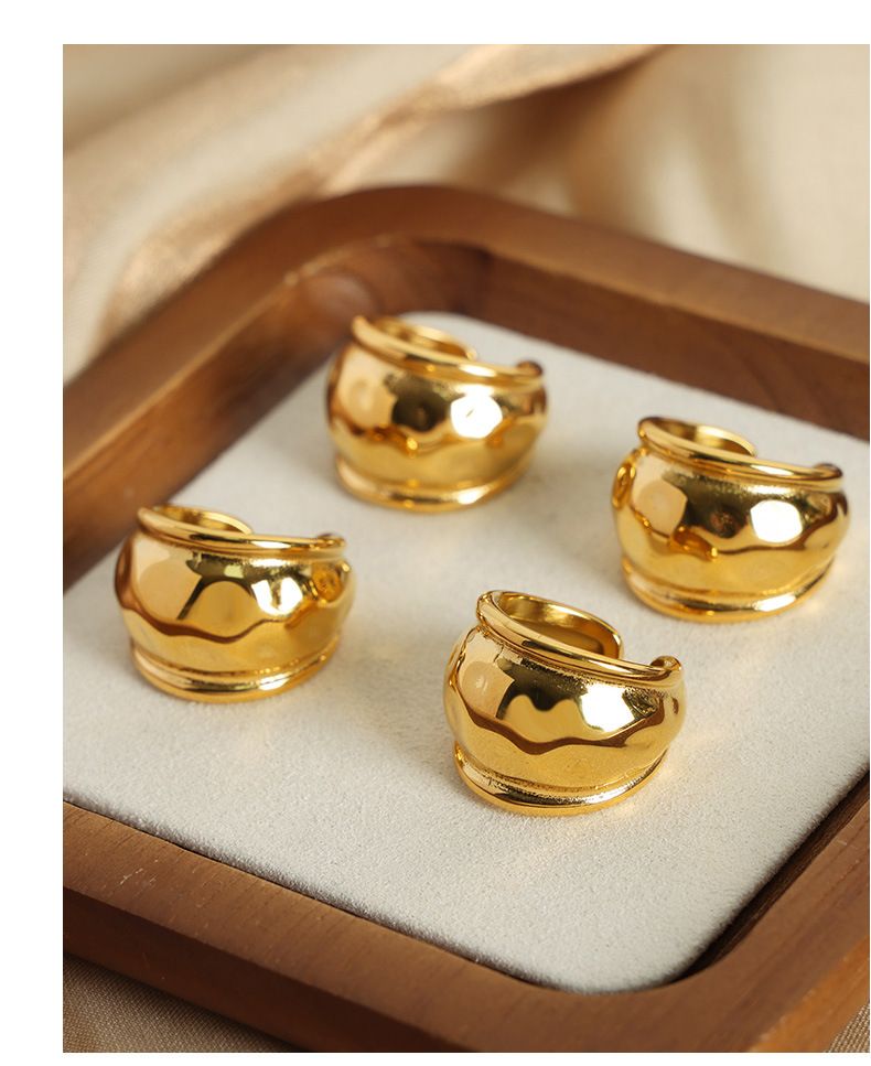 Nischendesign High-End-Ring Mode Vielseitig Titanstahl Vergoldet Persönlichkeit Temperament Offener Ring Schmuck Damen_voghion.com