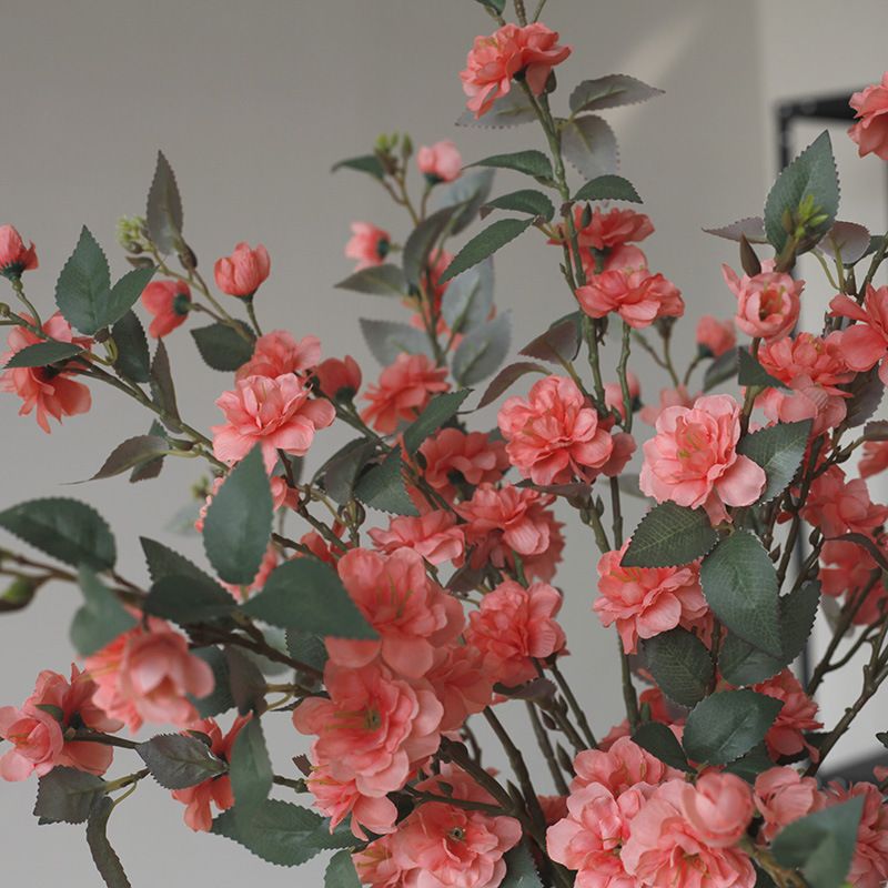 Nuovo fiore artificiale in stile cinese fiore di seta romantico rosa fiore di ciliegio pavimento floreale decorazione della casa di nozze ornamenti lunga camelia_voghion.com