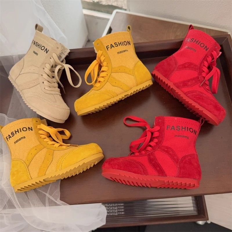 Martin im postapokalyptischen Stil für Mädchen, Herbst, neue dünne kurze Stiefel 2025, atmungsaktive Einzelstiefel, modische Canvas-Stiefel_voghion.com