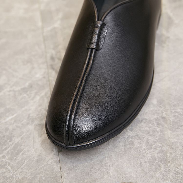 Shoe Shop Genuine Leather Slip-On Soft Sole Pure Loafers First Layer Cowhide Casual Men's Shoes_voghion.com