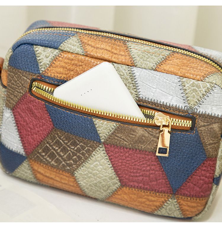 2024 ny fargeblokkert allsidig etnisk stil kvinnelig crossbody-motetrend kameraveske med én skulder og liten firkantet_voghion.com