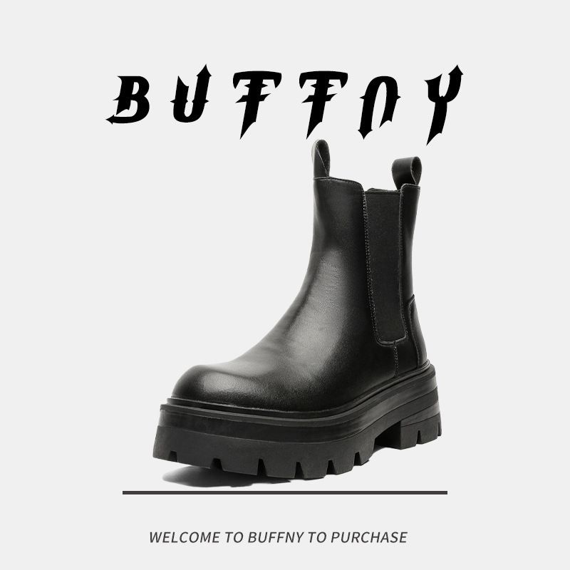 Chelsea Boots Herren Dickbesohlte Innenerhöhung Retro Tooling Lässige Martin Boots Herrenstiefel Derby Boots_voghion.com