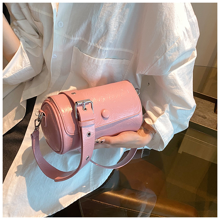 Net Red Ladies Small Bag Exquisite Cylinder Bag 2023 New Fashion Niche High-level simple contrast color messenger bag_voghion.com