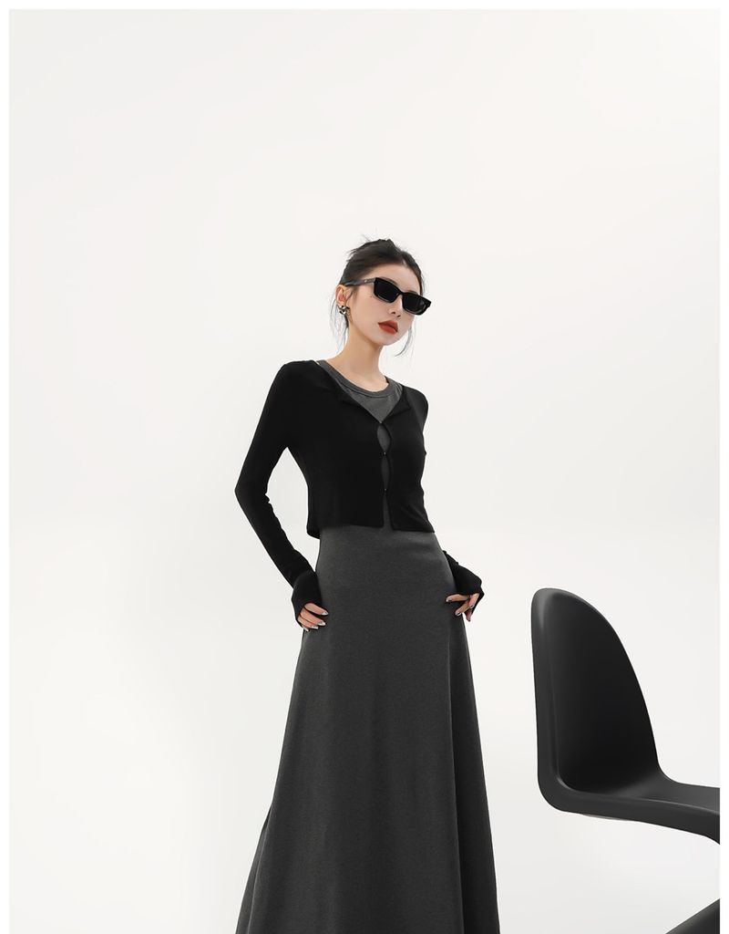 Srys V Neck Short Bandage Dress Spring And Summer Small Cardigan_voghion.com