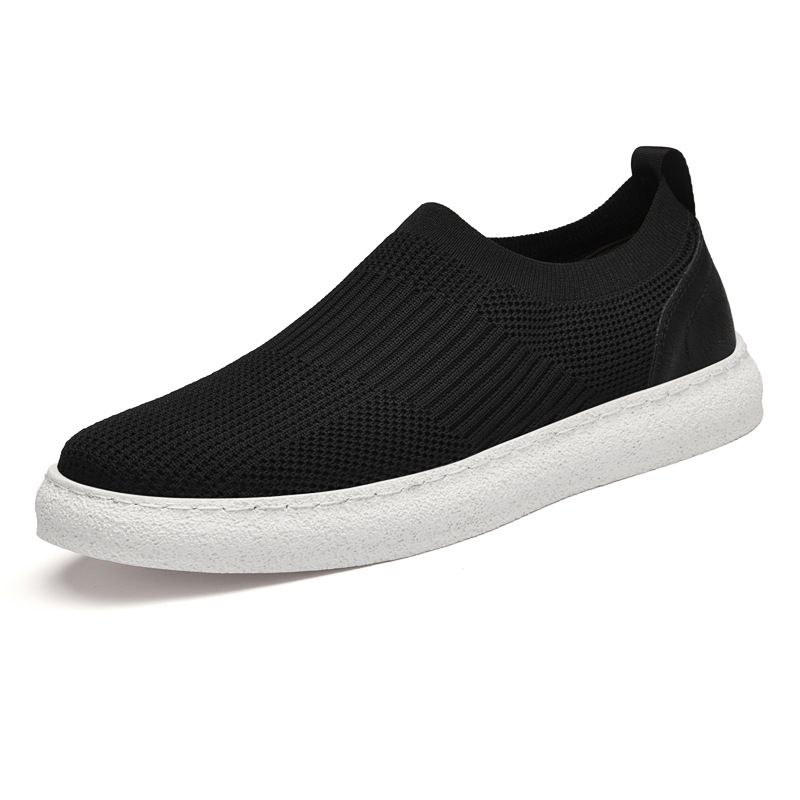 Scarpe da tavola retrò in pelle di vacchetta intrecciata Fly, comode scarpe da tavola in rete con interno invisibile e aumento dell'altezza_voghion.com