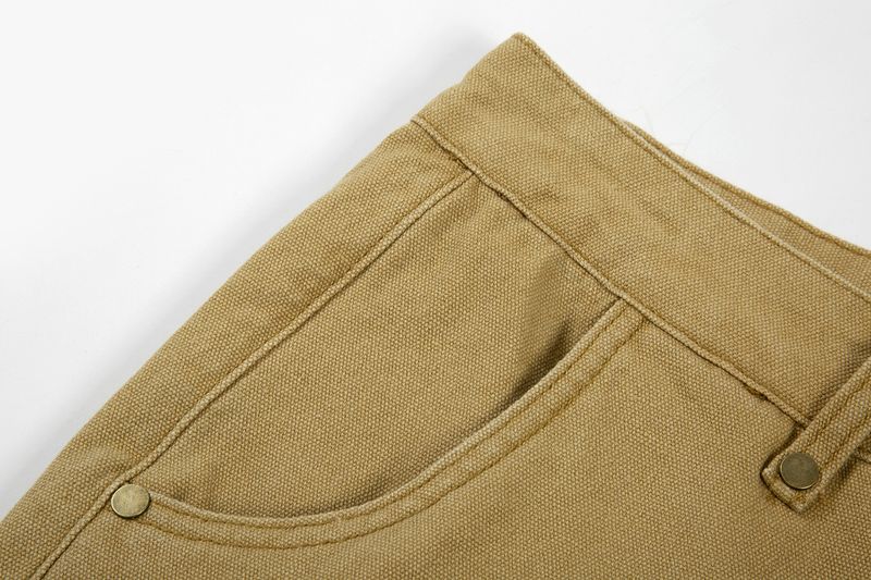 Ropa para hombre, nuevos pantalones cortos de mezclilla rectos estilo leñador con múltiples bolsillos, pantalones cortos holgados de verano con bordes sin rematar lavados para hombre_voghion.com