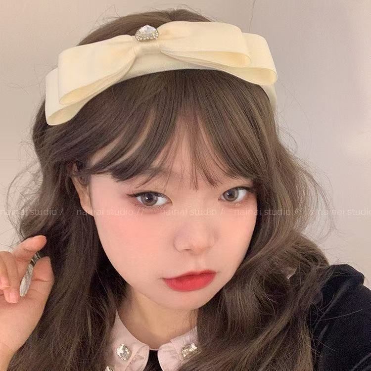 Cravatta a farfalla con strass da donna, stile francese, accessori per capelli coreani Dongdaemun, nuovi, dolci e versatili_voghion.com