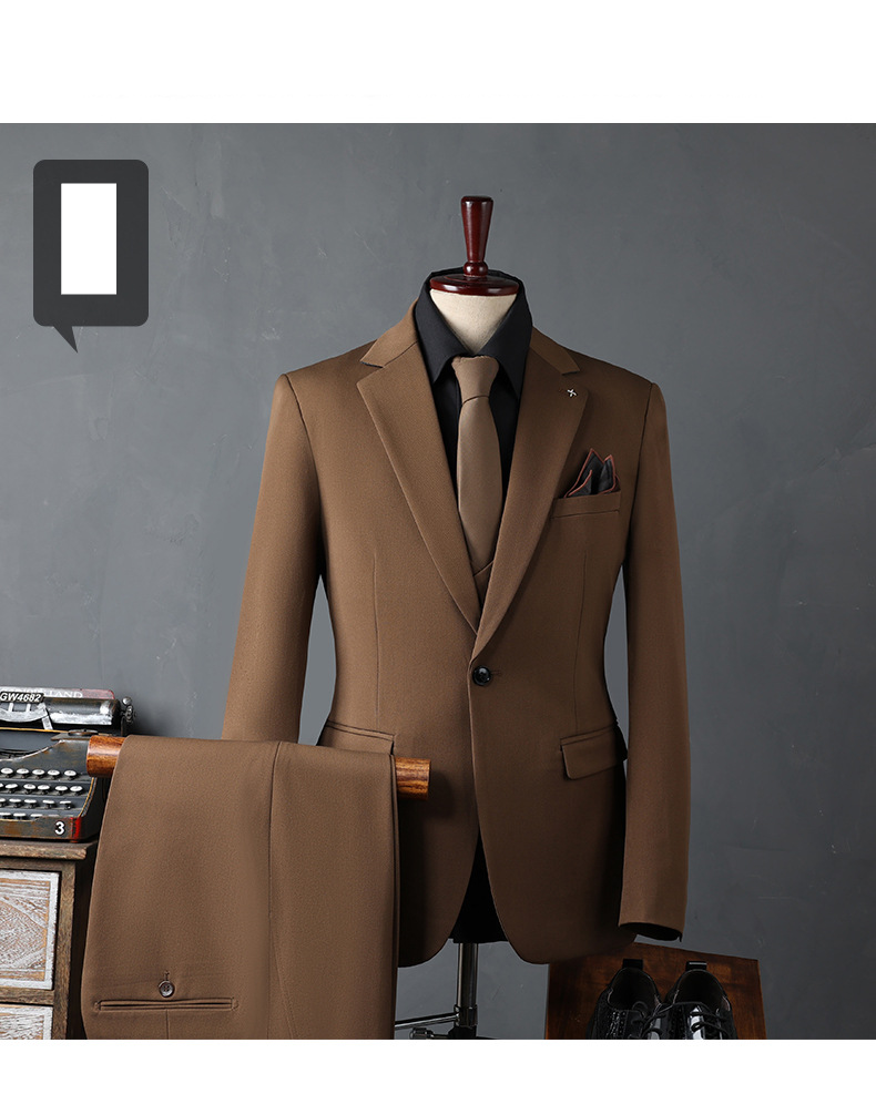 Ανδρικά ρούχα casual φόρεμα επαγγελματικό slim κοστούμι_voghion.com