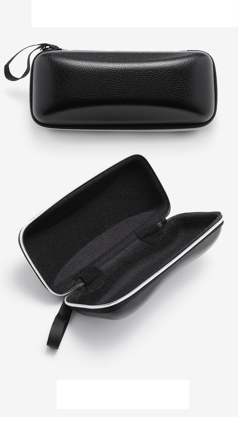 Unisex Leather zipper case Premium sense High appearance Level Eyewear case Simple Portable Sunglasses Sunglasses Retro PU eye case_voghion.com