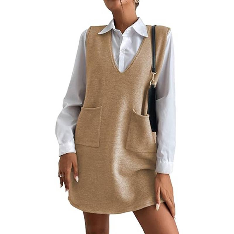 Women's Clothing Vest dress wool mid length double sided vest vest dress _voghion.com
