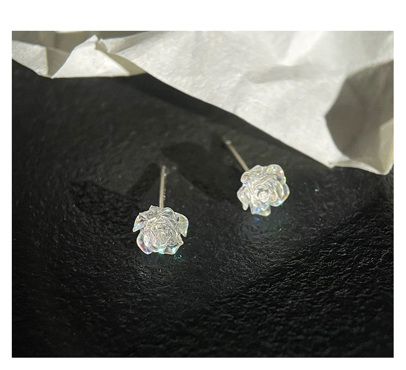 Cute Camellia Flower Stud Earrings Women 999 Silver_voghion.com