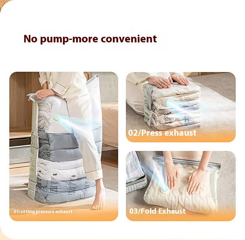 No-Pump Vacuum Storage Bags - Space Saver For Blankets, Winter Clothes & Down Jackets, Extra Thick & Airtight Design_voghion.com